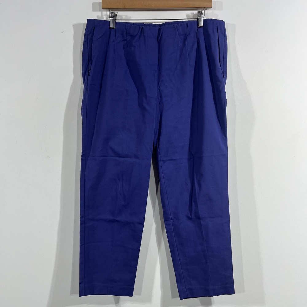 J.Jill Royal Blue Ankle Pants Cotton Tencel Blend Size 16 Petite NWT Cottagecore